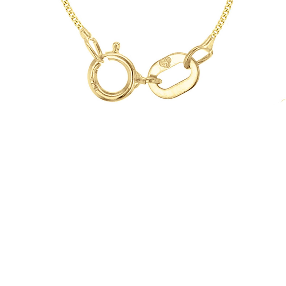 9ct Yellow Gold Solid Cut Curb Chain 50cm