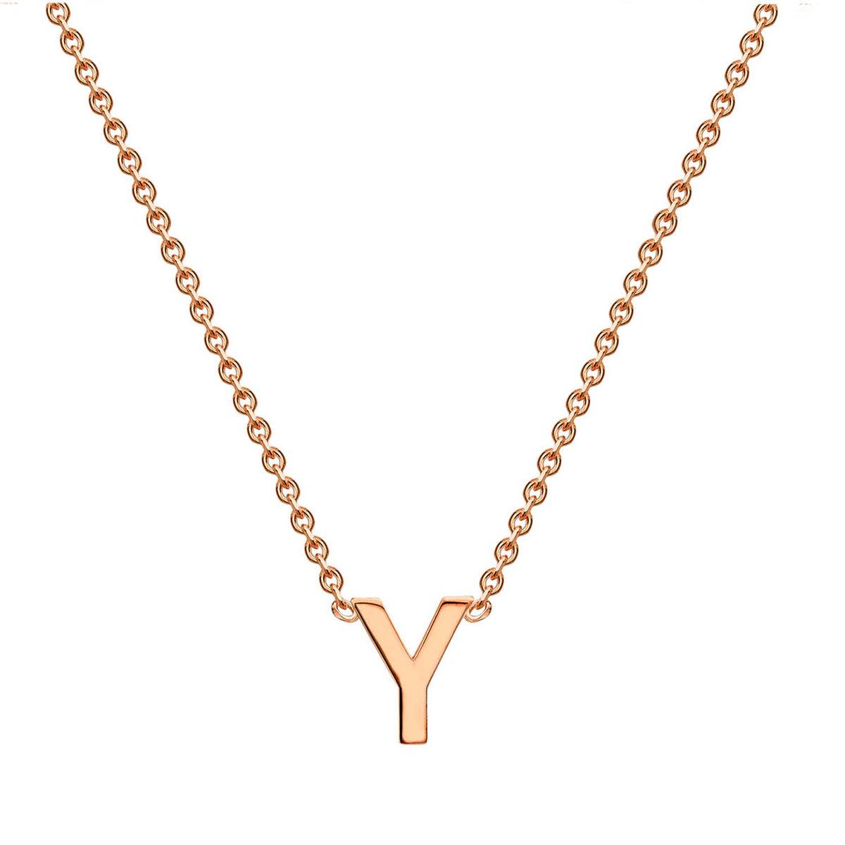 9ct Rose Gold 'Y' Initial Adjustable Letter Necklace 38/43cm