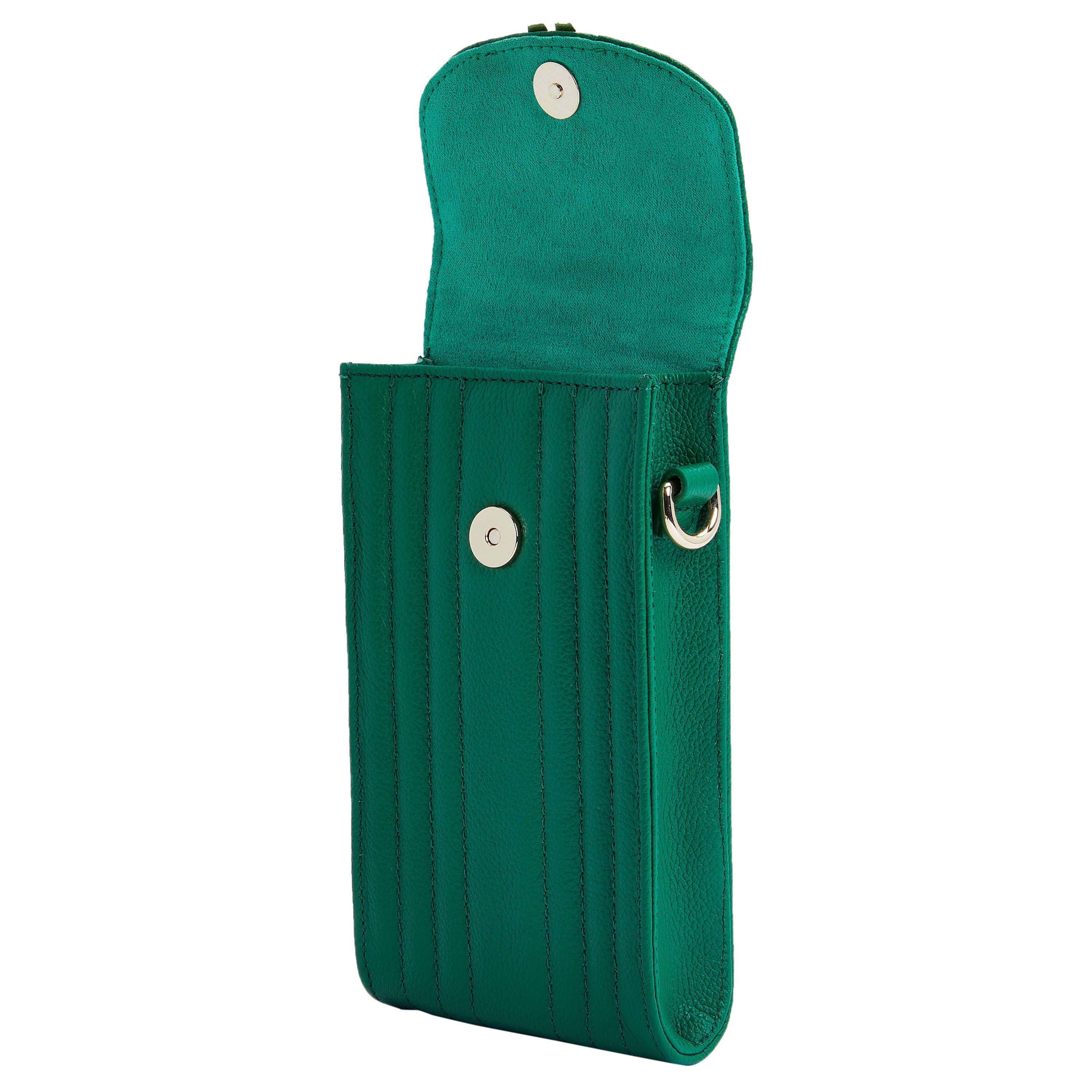 Wolf Mimi Phone Case with Wristlet & Lanyard Green