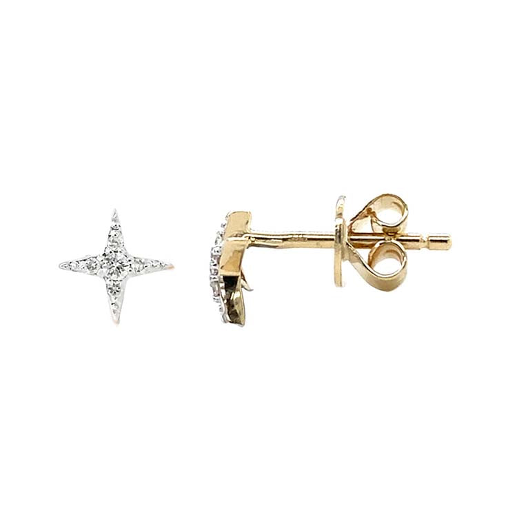 Diamond Earrings with 0.06ct Diamond in 9ct Yellow Gold
