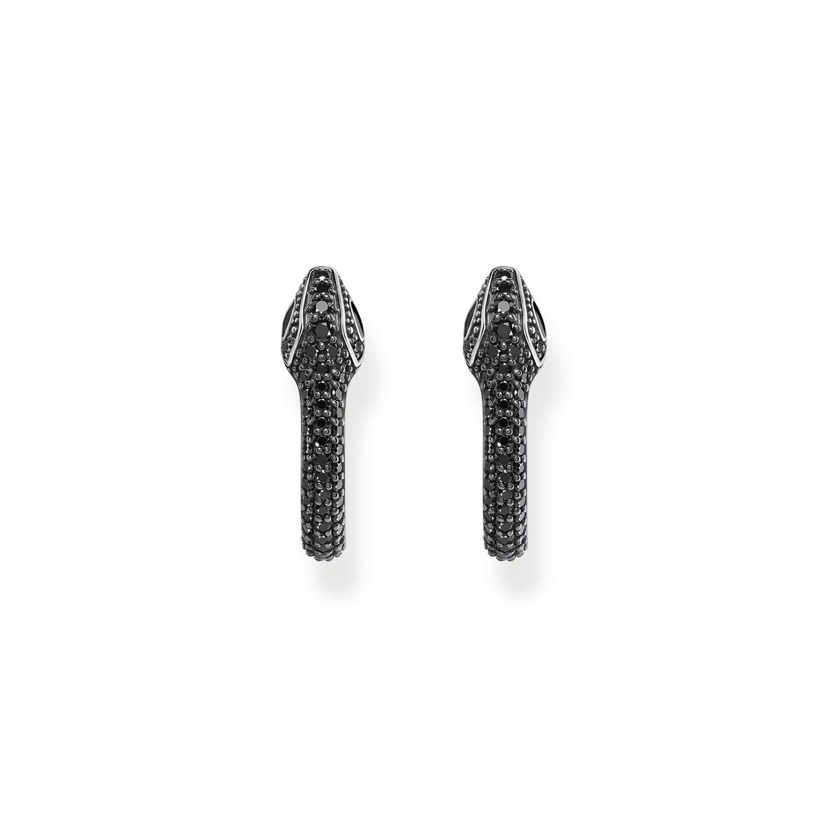 THOMAS SABO Snake hoop earrings with black zirconia