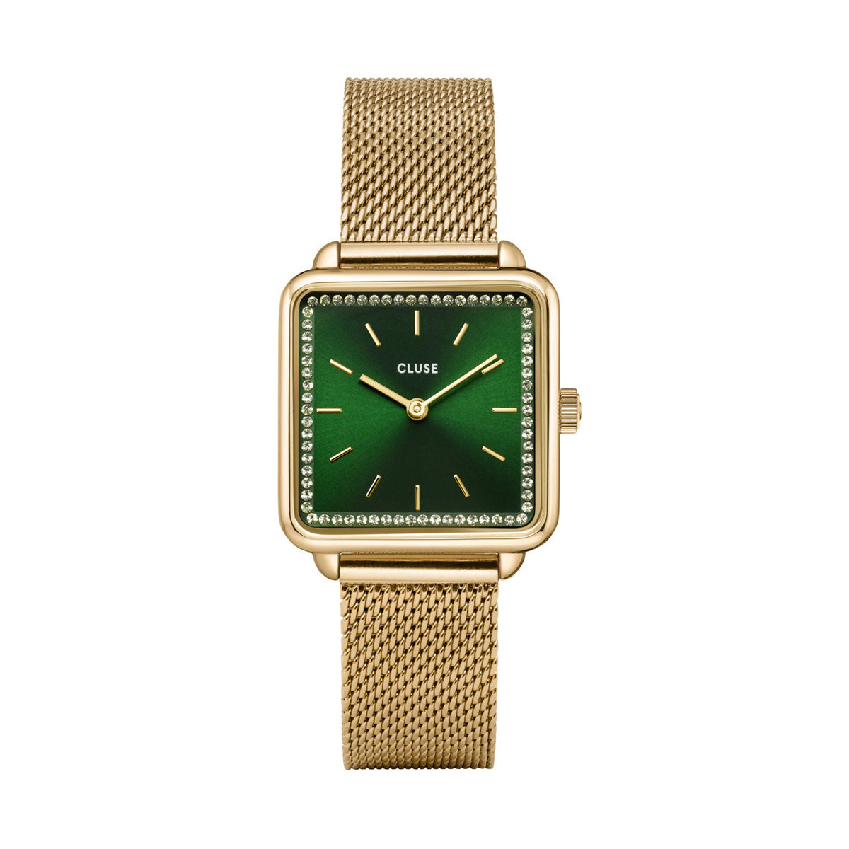 CLUSE La Tetragone Green Stones/ Gold Mesh