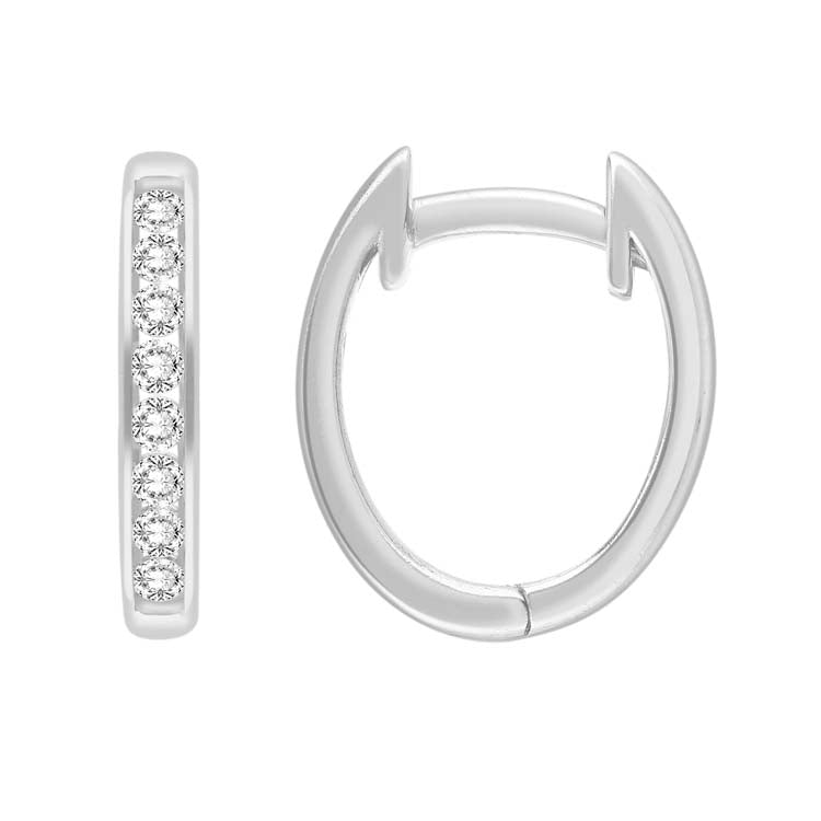 0.25ct Diamond Huggie Earrings in 9ct White Gold