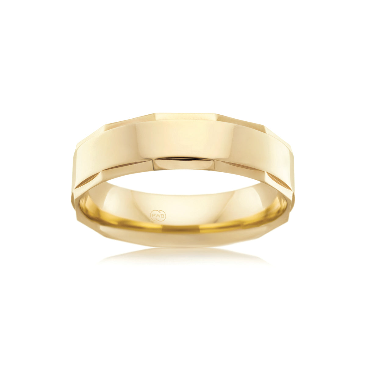 9ct Yellow Gold Faceted Wedding Ring