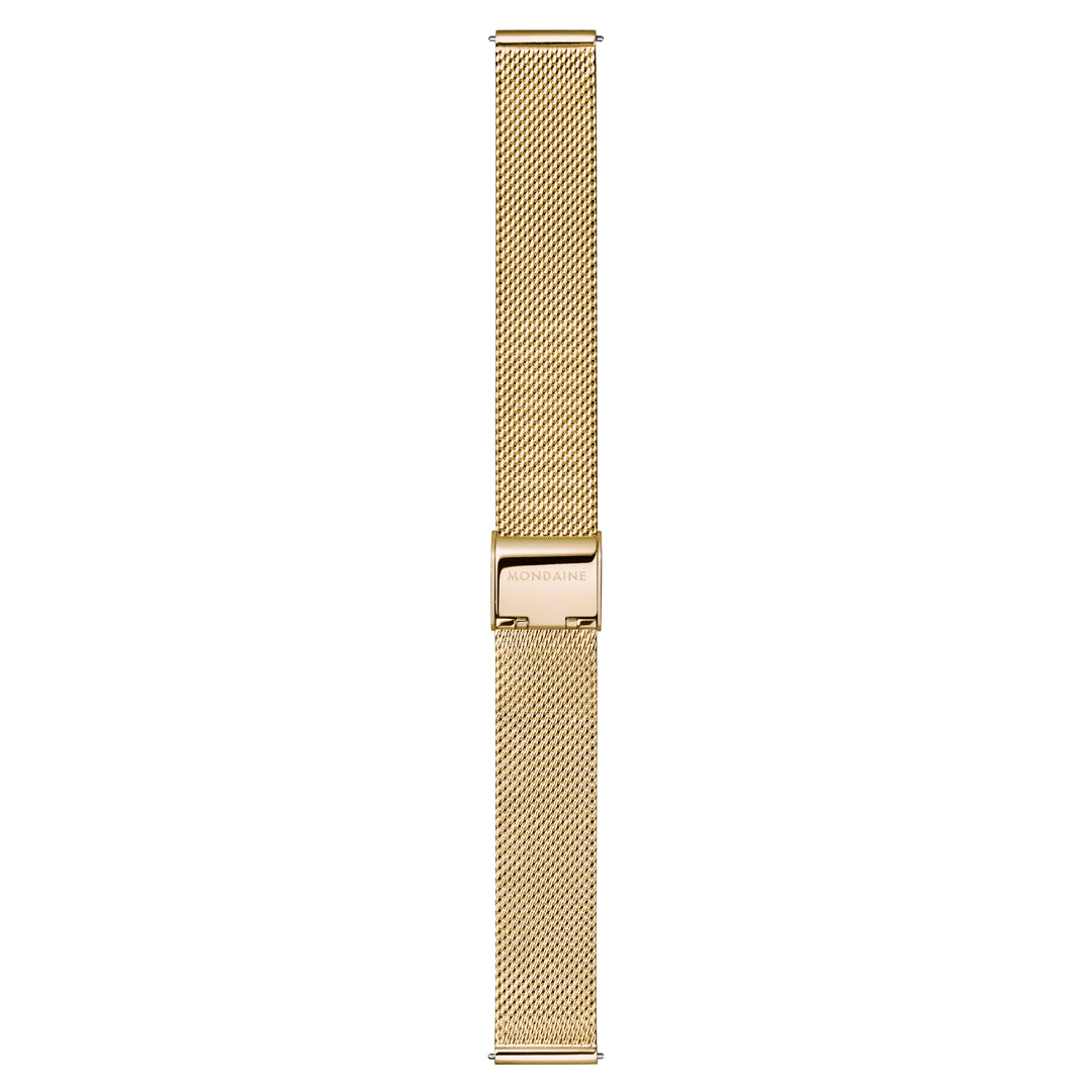 Mondaine Doppio Gold Plated Stainless Steel 33mm Watch - MLE.33111.SM