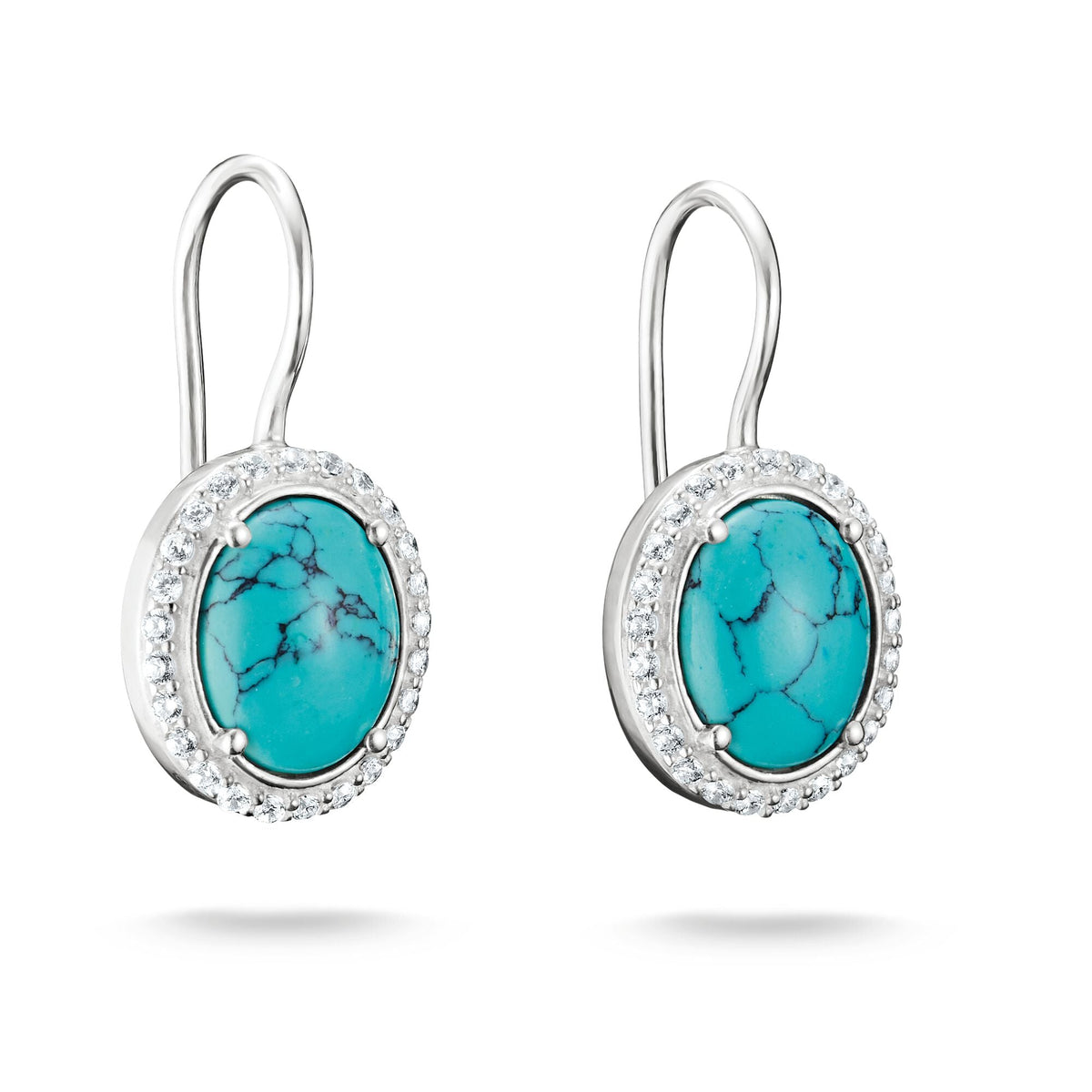 THOMAS SABO Earrings with Turquoise Oval Stones
