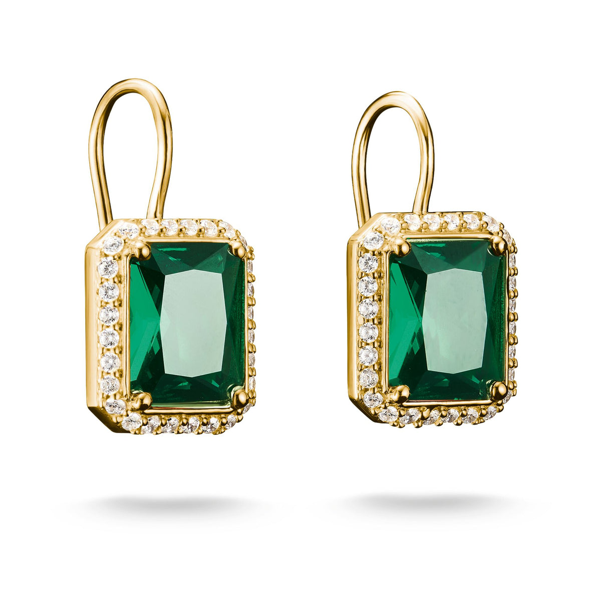 THOMAS SABO Earrings with Green Octagonal Stones