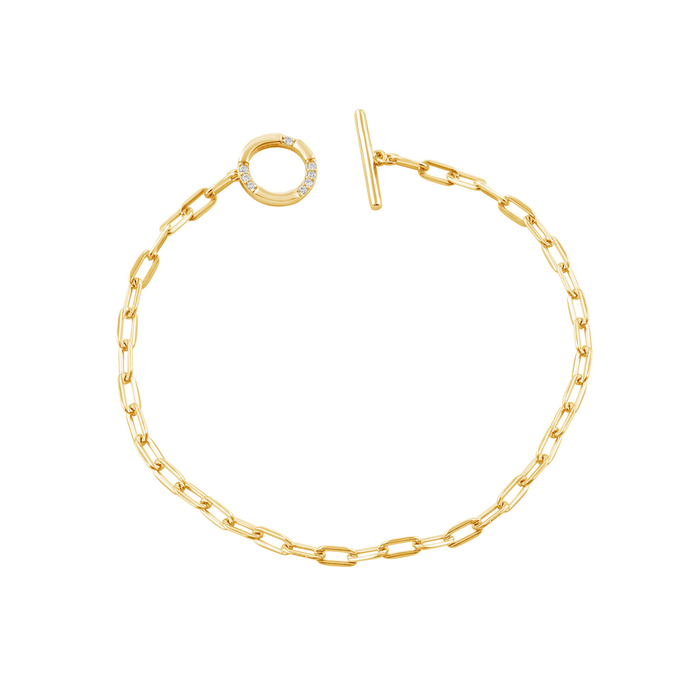 Georgini Alchemy Paperclip Fob Bracelet Gold