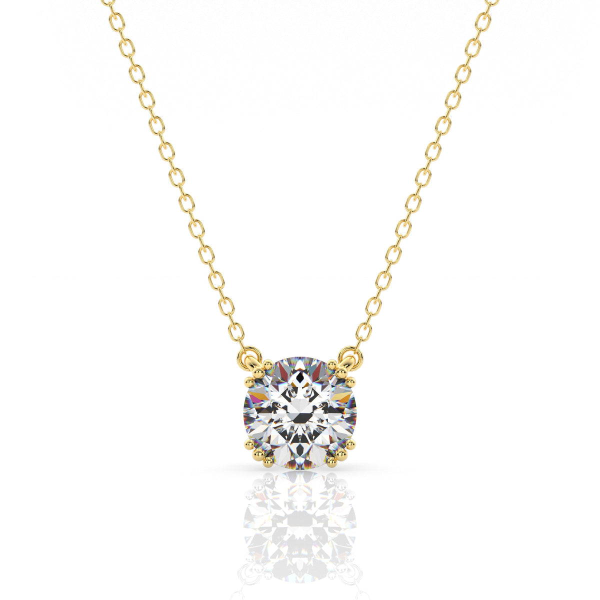 Georgini Elegant Essentials 6.5mm Round Hidden Halo Pendant Gold