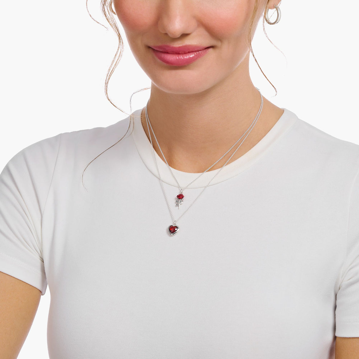 THOMAS SABO Necklace with red rose pendant