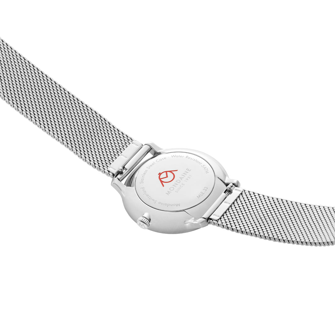 Mondaine Doppio Stainless Steel 33mm Watch MLE.33110.SM