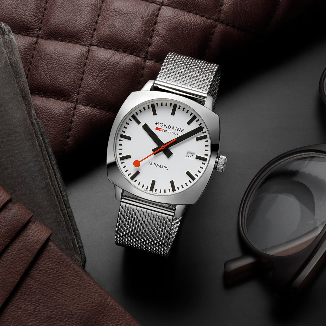 Mondaine Cushion Automatic Stainless Steel Watch - MSL.3961B.SM