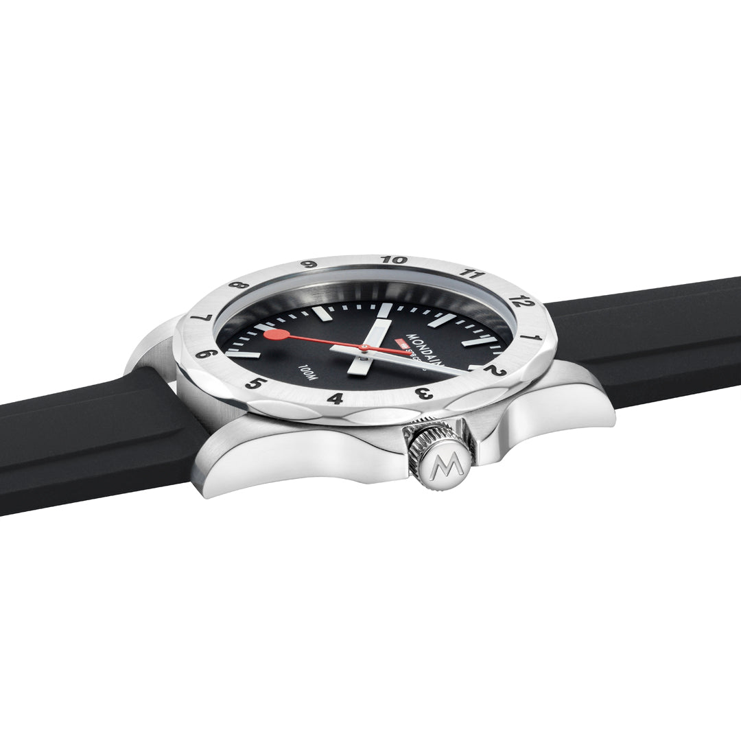 Mondaine Numeri Black Silicon 42mm Watch - MSN.42120.RB