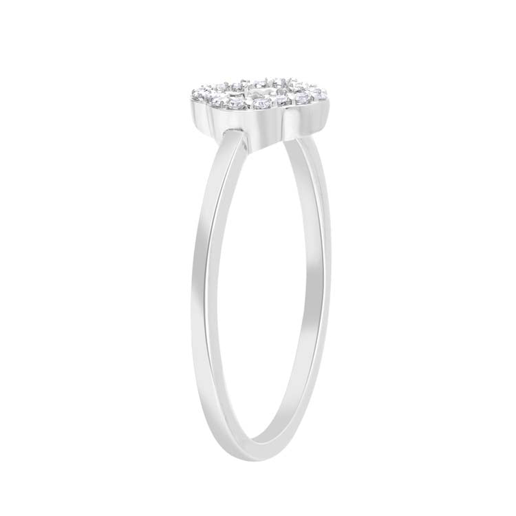0.09ct Diamond Clover Ring in 9ct White Gold