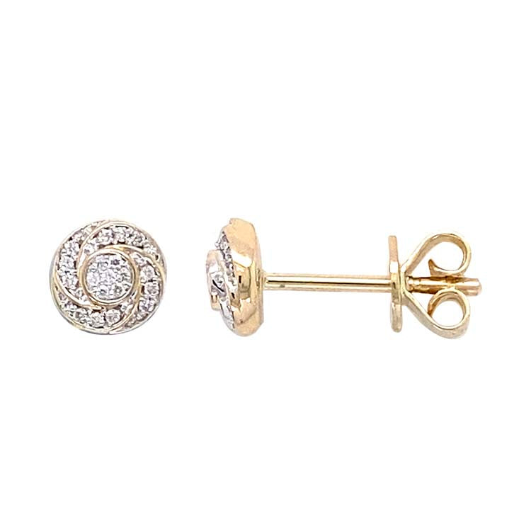 Diamond Earrings with 0.07ct Diamond in 9ct Yellow Gold