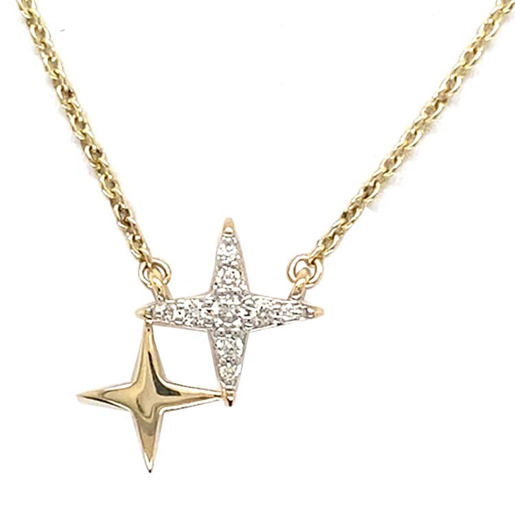 Diamond 40-45 cm Necklace with 0.06ct Diamond in 9ct Yellow Gold
