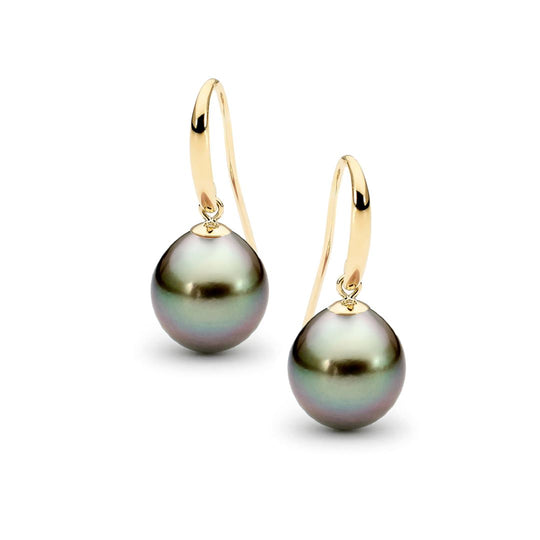 9ct Yellow Gold Beatrice Tahitian Pearl Earrings