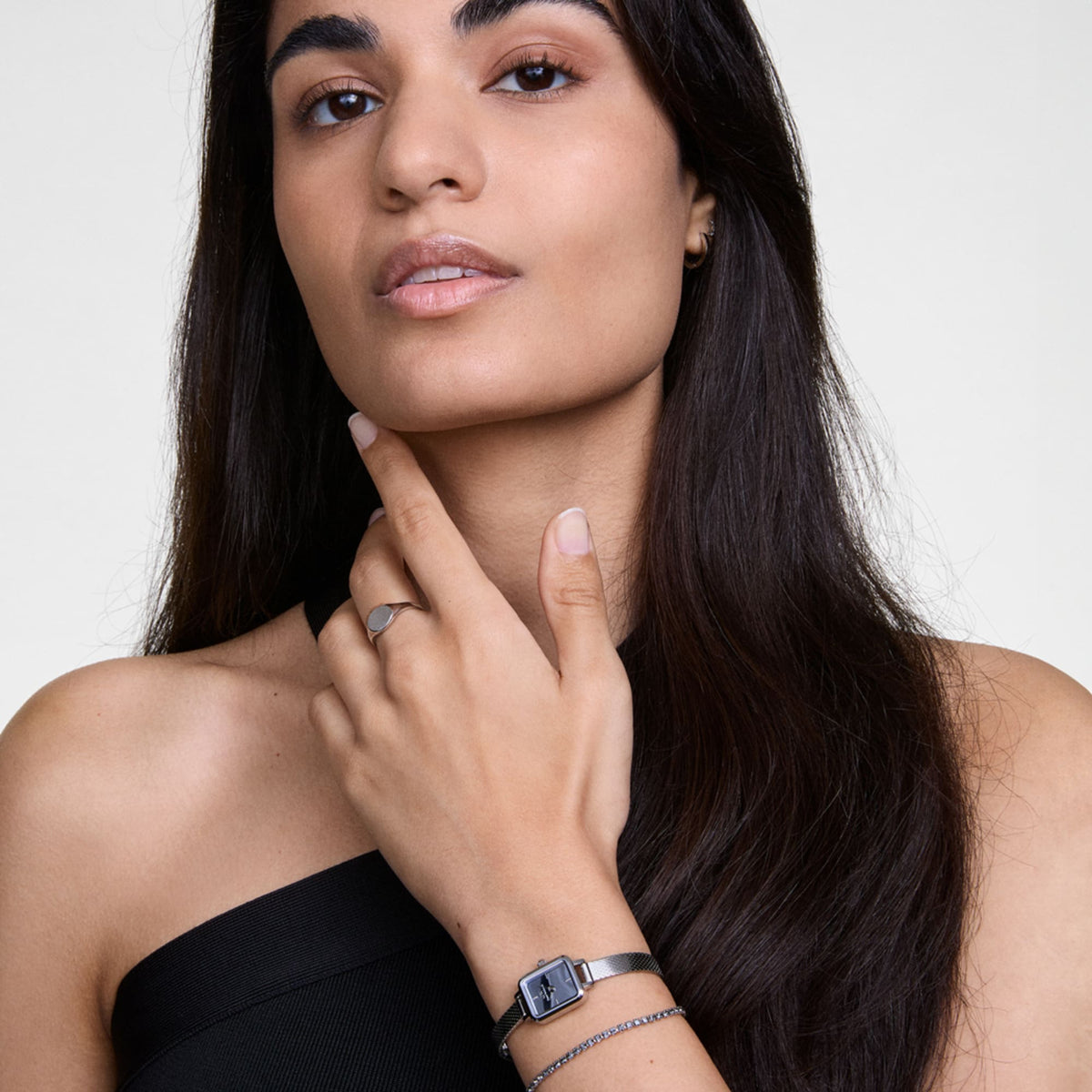 Daniel Wellington Quadro Mini Reflection Silver Watch