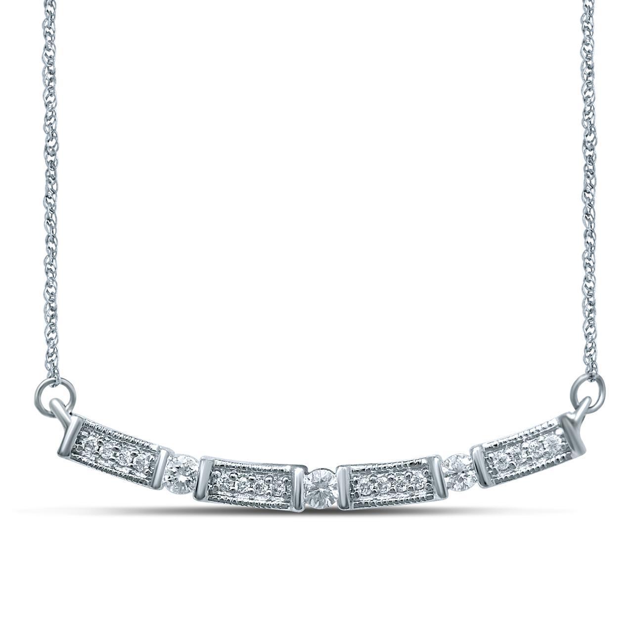 Diamond Vintage Inspired Necklet 9ct White Gold