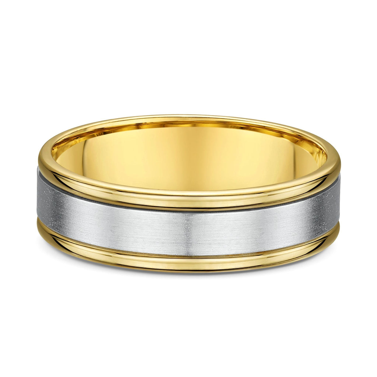 9ct Two Tone White & Yellow Gold Wedding Ring