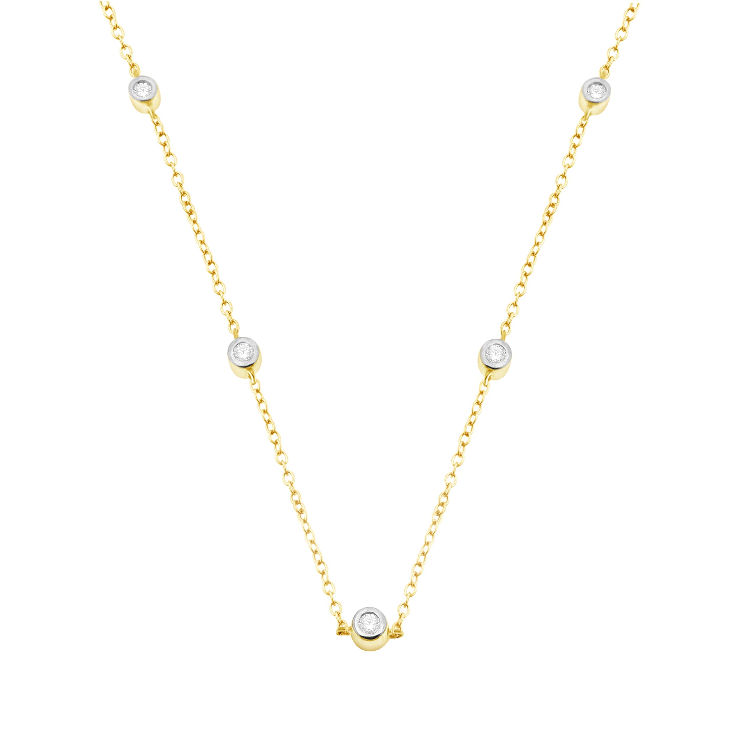 9ct Yellow Gold 0.07ct Diamond Necklet