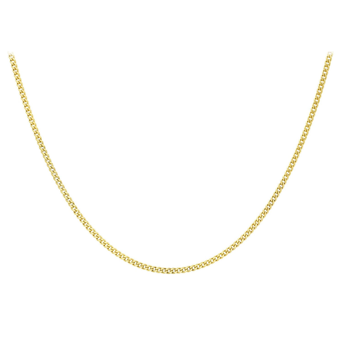 9ct Yellow Gold 30 Diamond Cut Adjustable Curb Chain 46cm-51cm