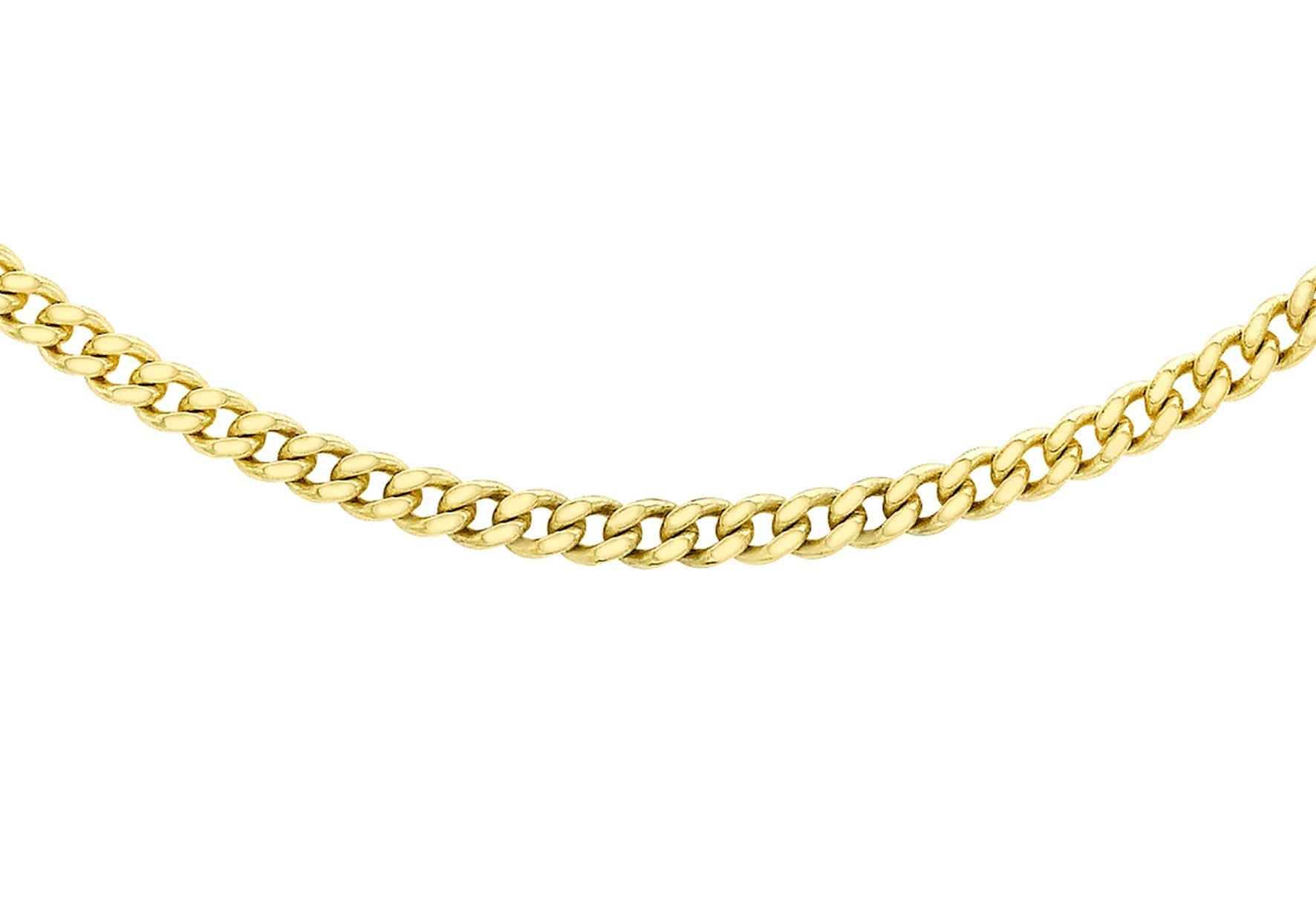 9ct Yellow Gold Solid Cut Curb Chain 50cm