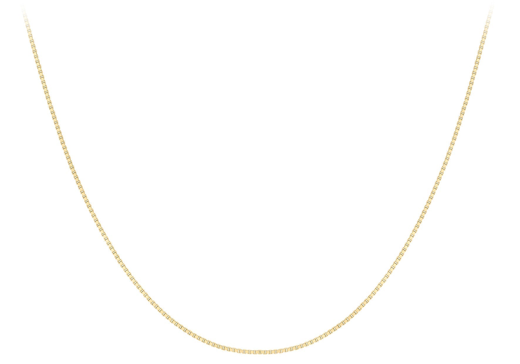 9ct Yellow Gold Solid Venetian Box Chain 45-50cm