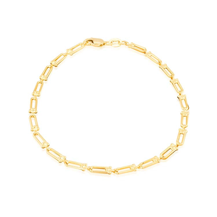 9ct Yellow Gold Mini Industrial Chain Bracelet 18cm