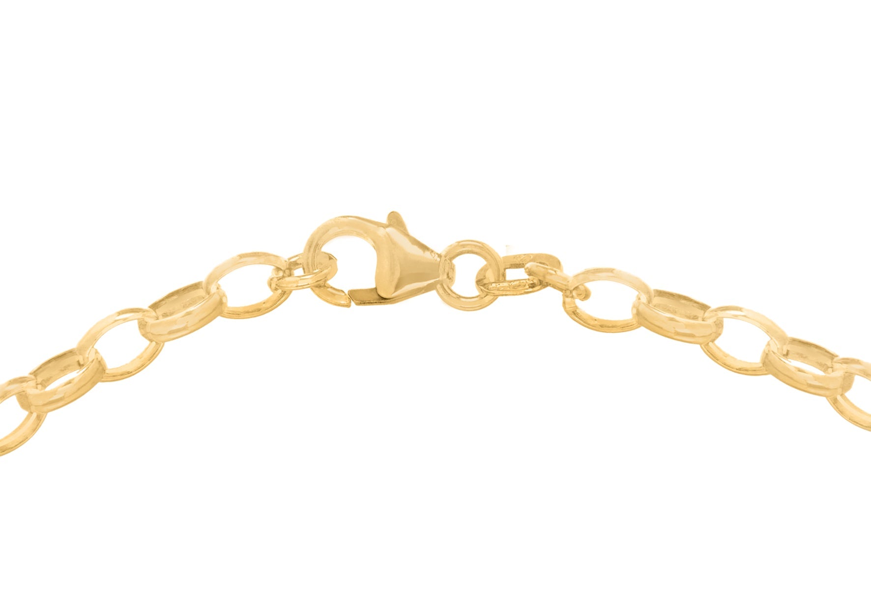 9ct Yellow Gold Oval Belcher Bracelet 19cm