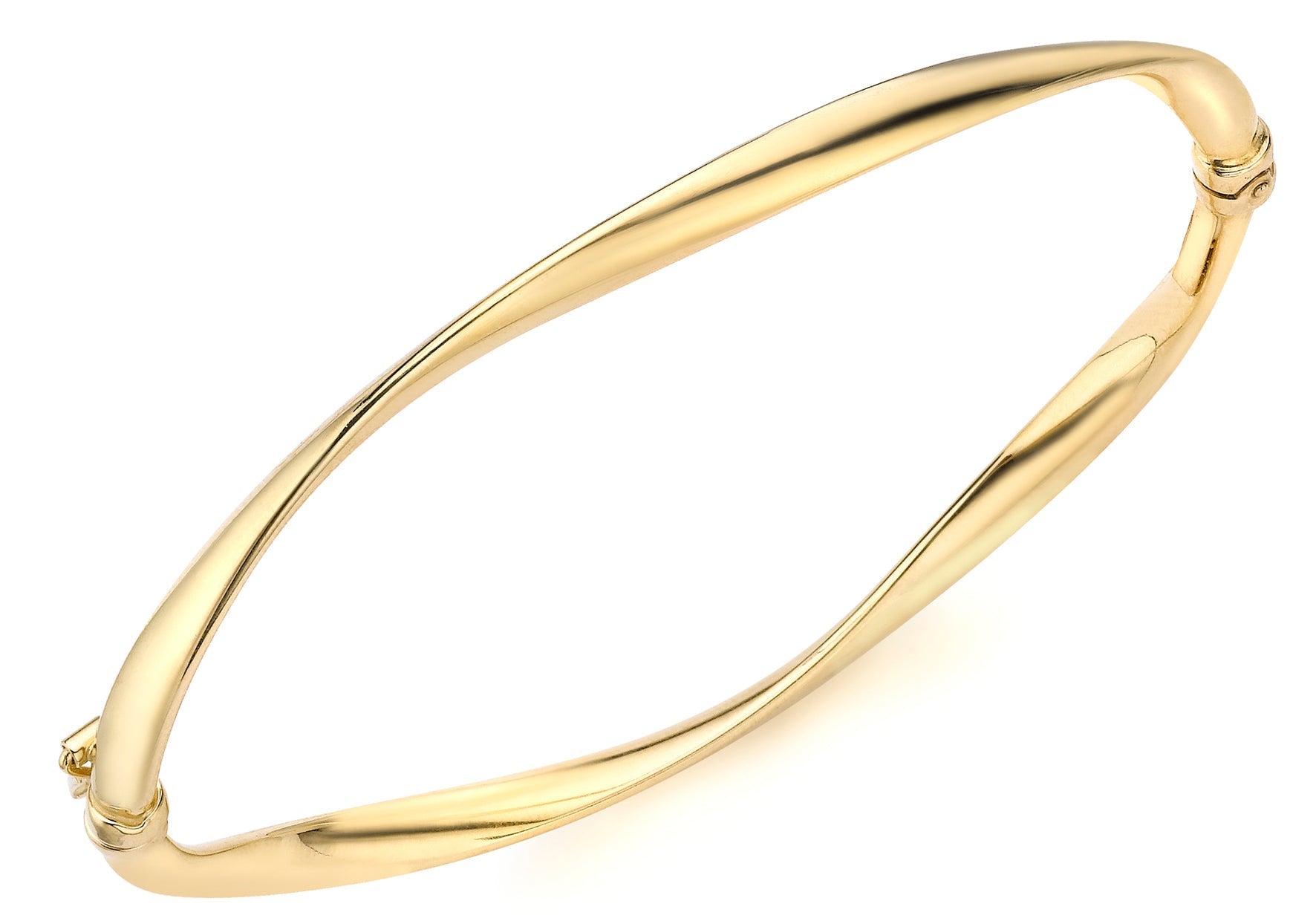 9ct Yellow Gold Organic Twist Bangle 60mm