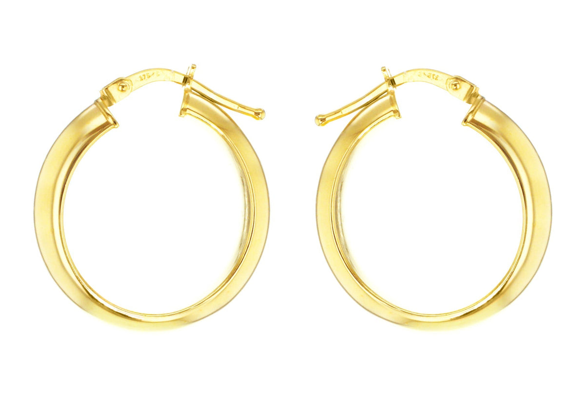 9ct Yellow Gold Creole Hoops 15 mm