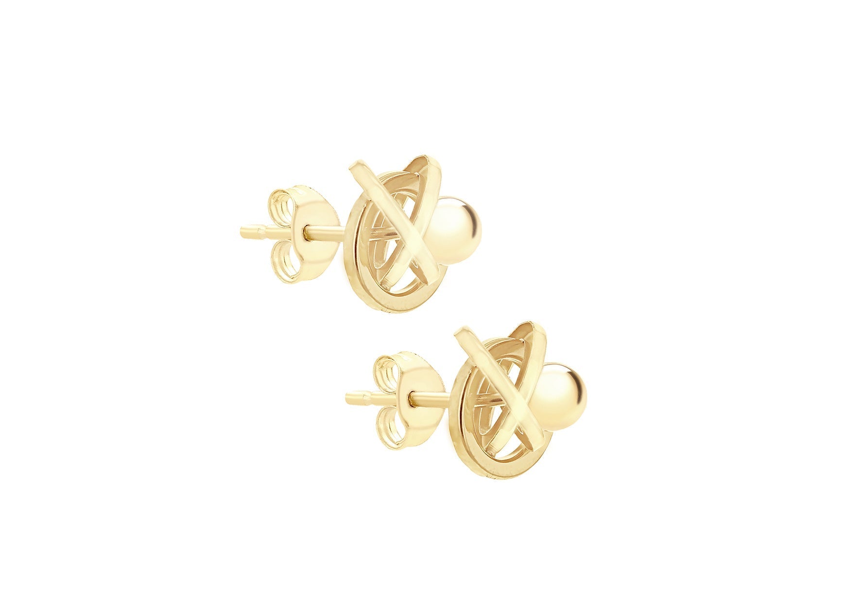 9ct Yellow Gold 5mm Knot Ball Stud Earrings