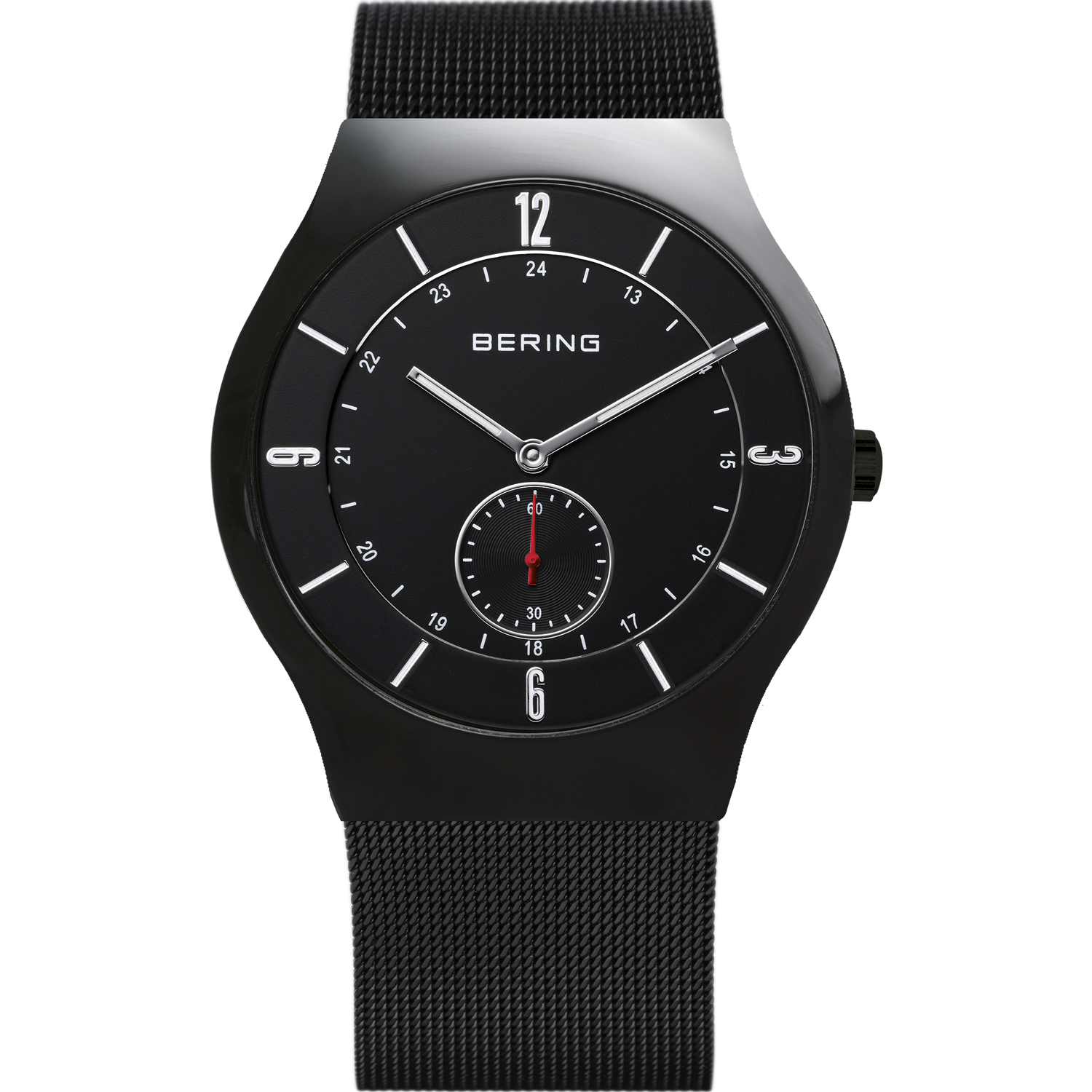 Bering Classic Brushed Black Mesh Watch