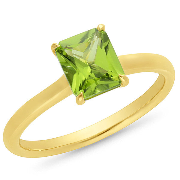 Peridot Ring in 9ct Yellow Gold