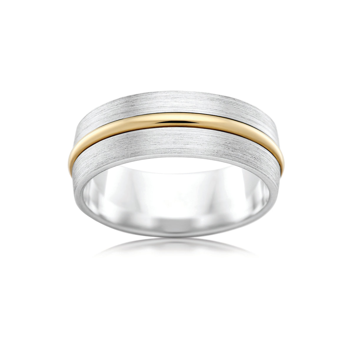 9ct Two-Tone Gold Overlay Wedding Ring