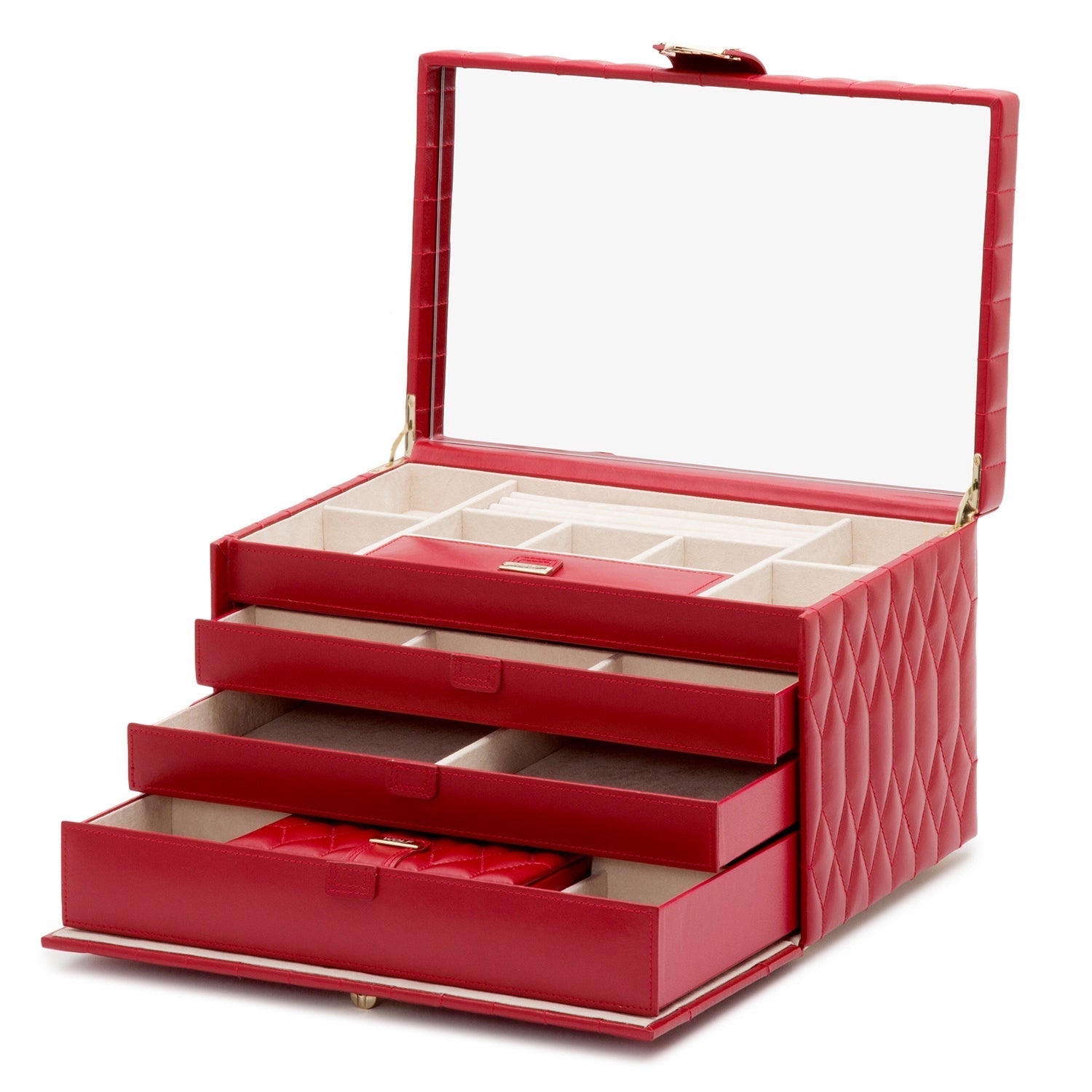 Wolf Caroline Large Jewellery Case Red