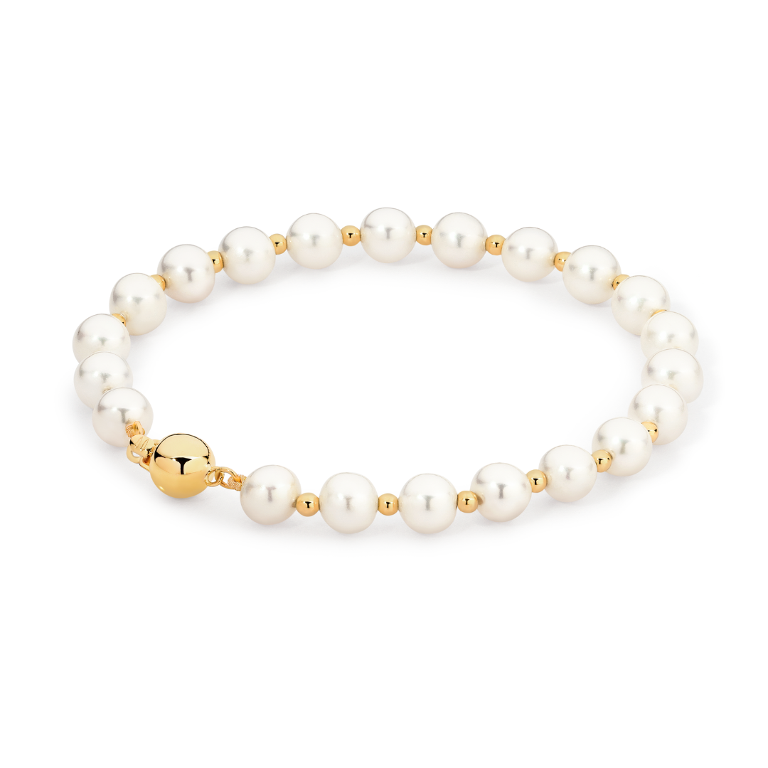 14ct Yellow Gold Anastasia Pearl Bracelet