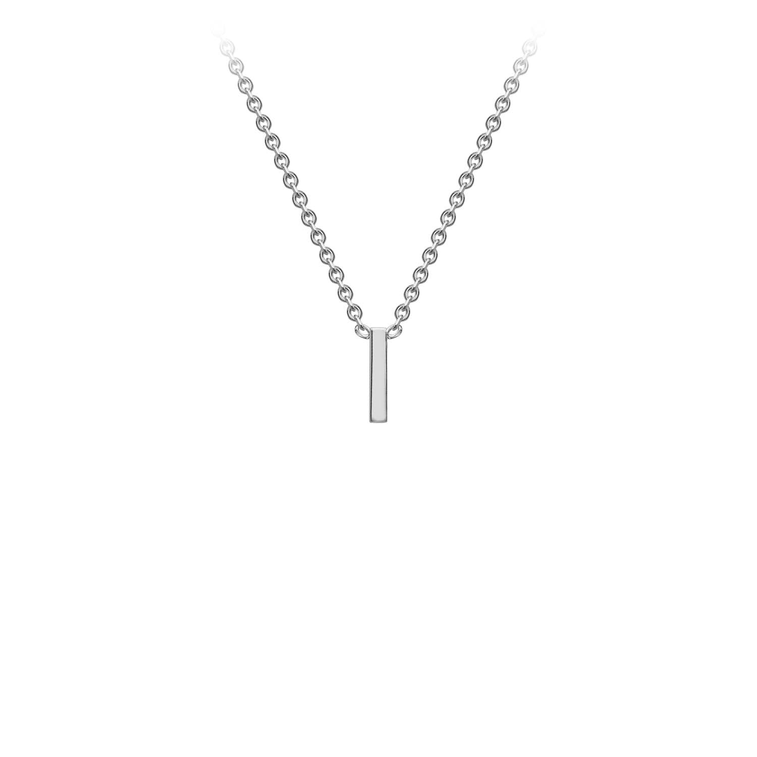 9ct White Gold 'I' Initial Adjustable Letter Necklace 38/43cm