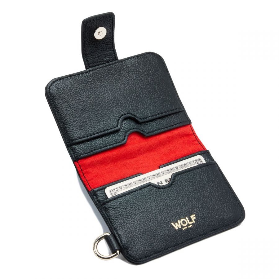 Wolf Mimi Credit Card Holder with Wristlet Black