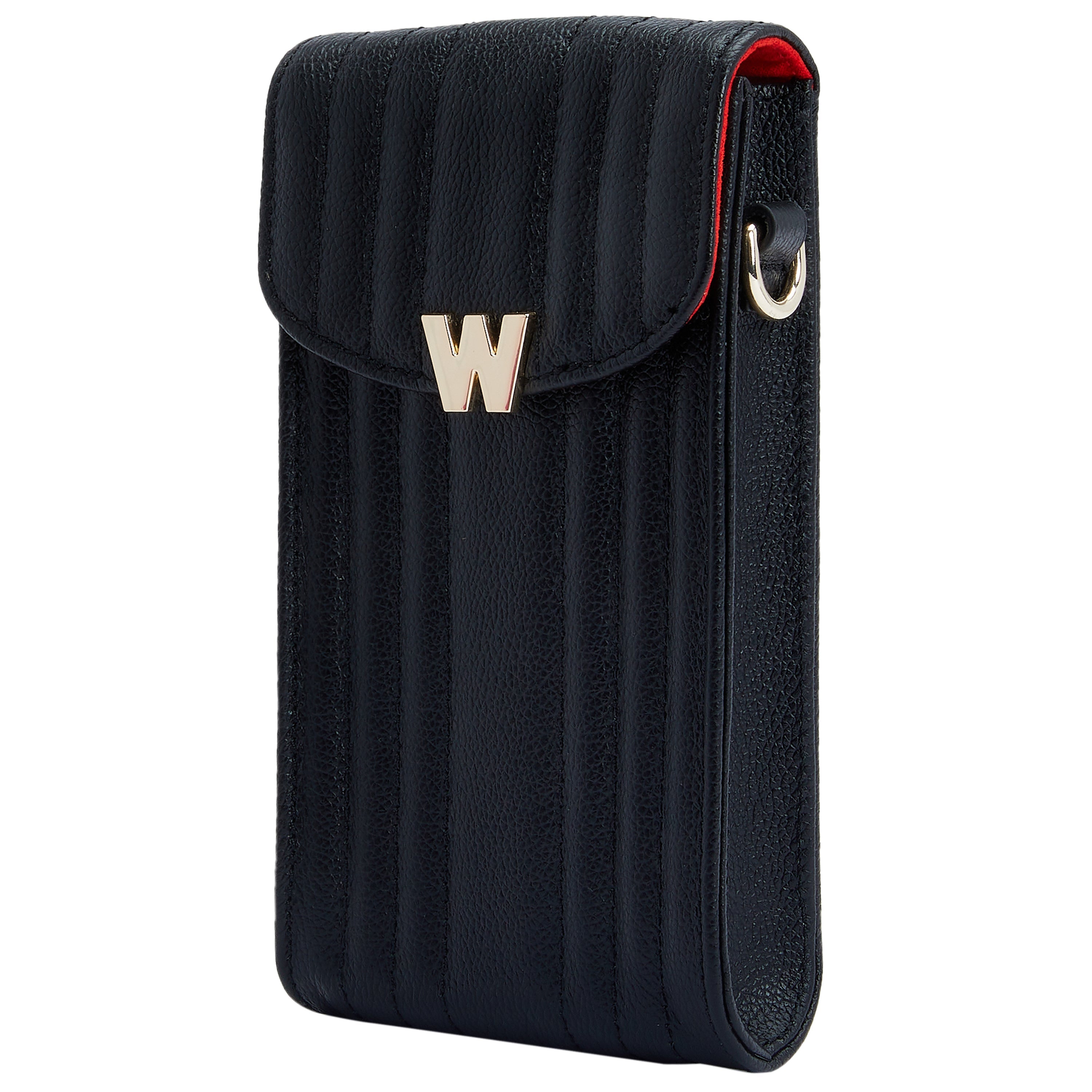 Wolf Mimi Phone Case with Wristlet & Lanyard Black