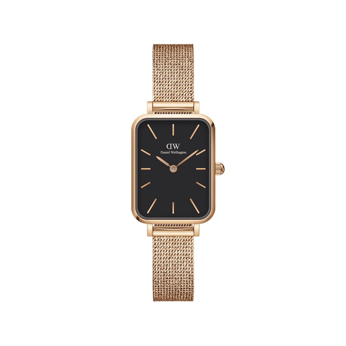 Daniel Wellington Quadro 20X26 Pressed Melrose Rose Gold & Black Watch