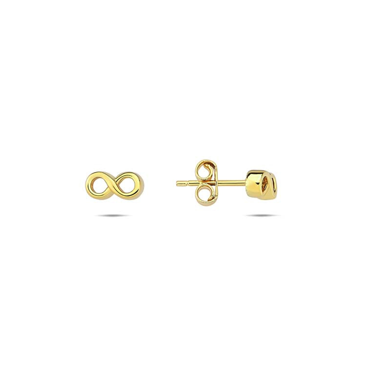 9ct Yellow Gold Infinity Stud Earrings