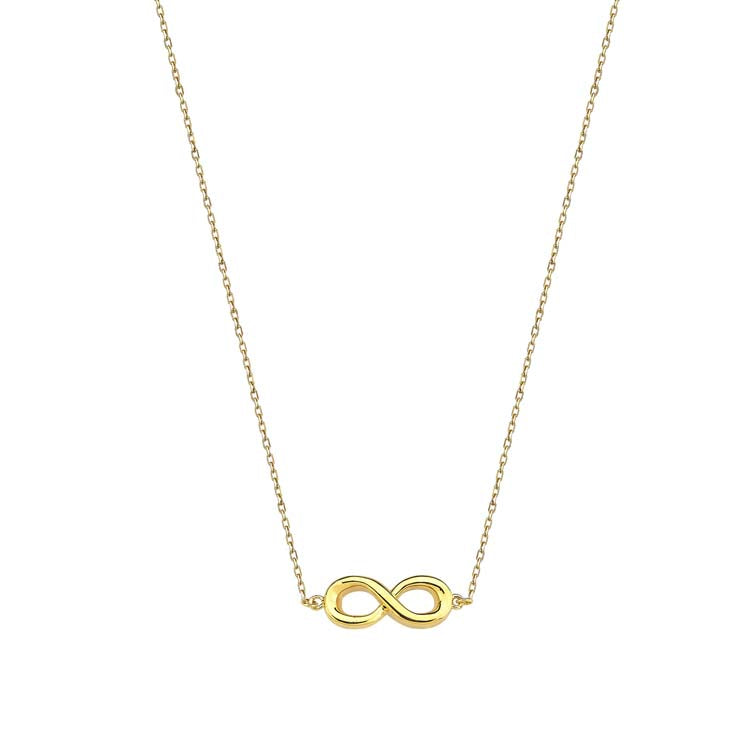9ct Yellow Gold Infinity Necklace 40-45cm