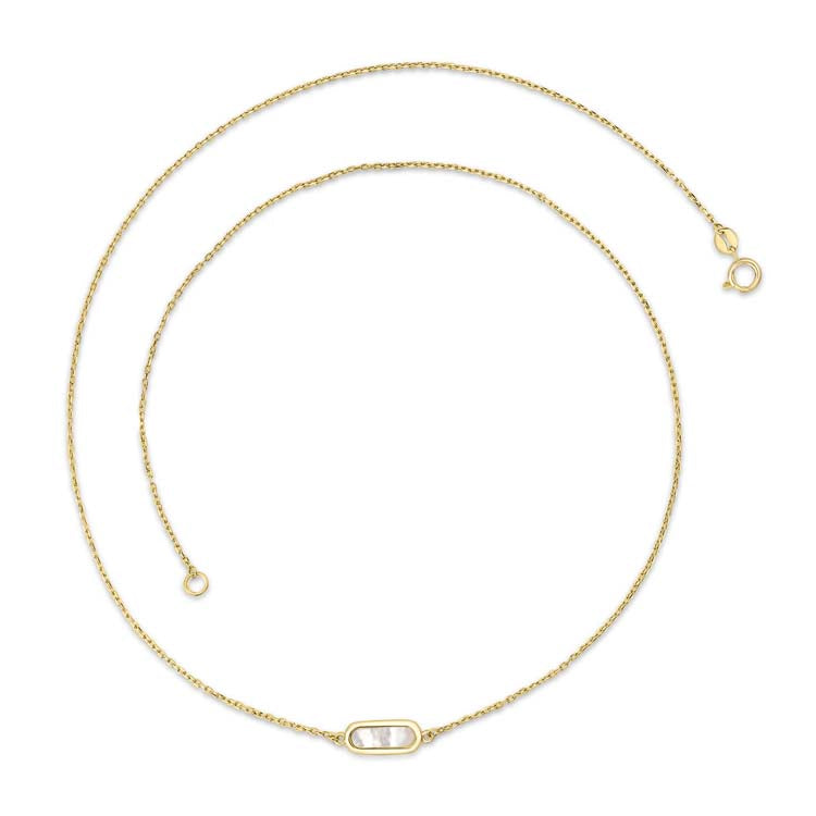 9ct Yellow Gold Mop Necklace 45cm