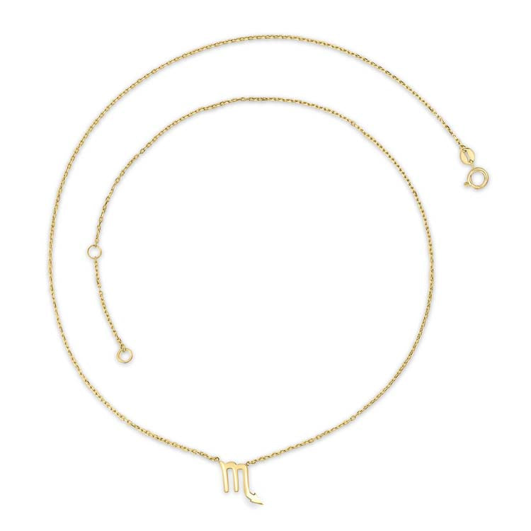 9ct Yellow Gold Scorpio Zodiac Necklace 40-45cm