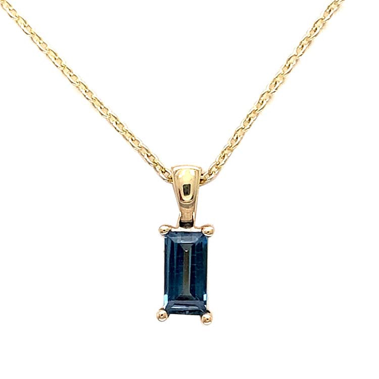 London Blue Topaz 45cm Necklace in 9ct Yellow Gold