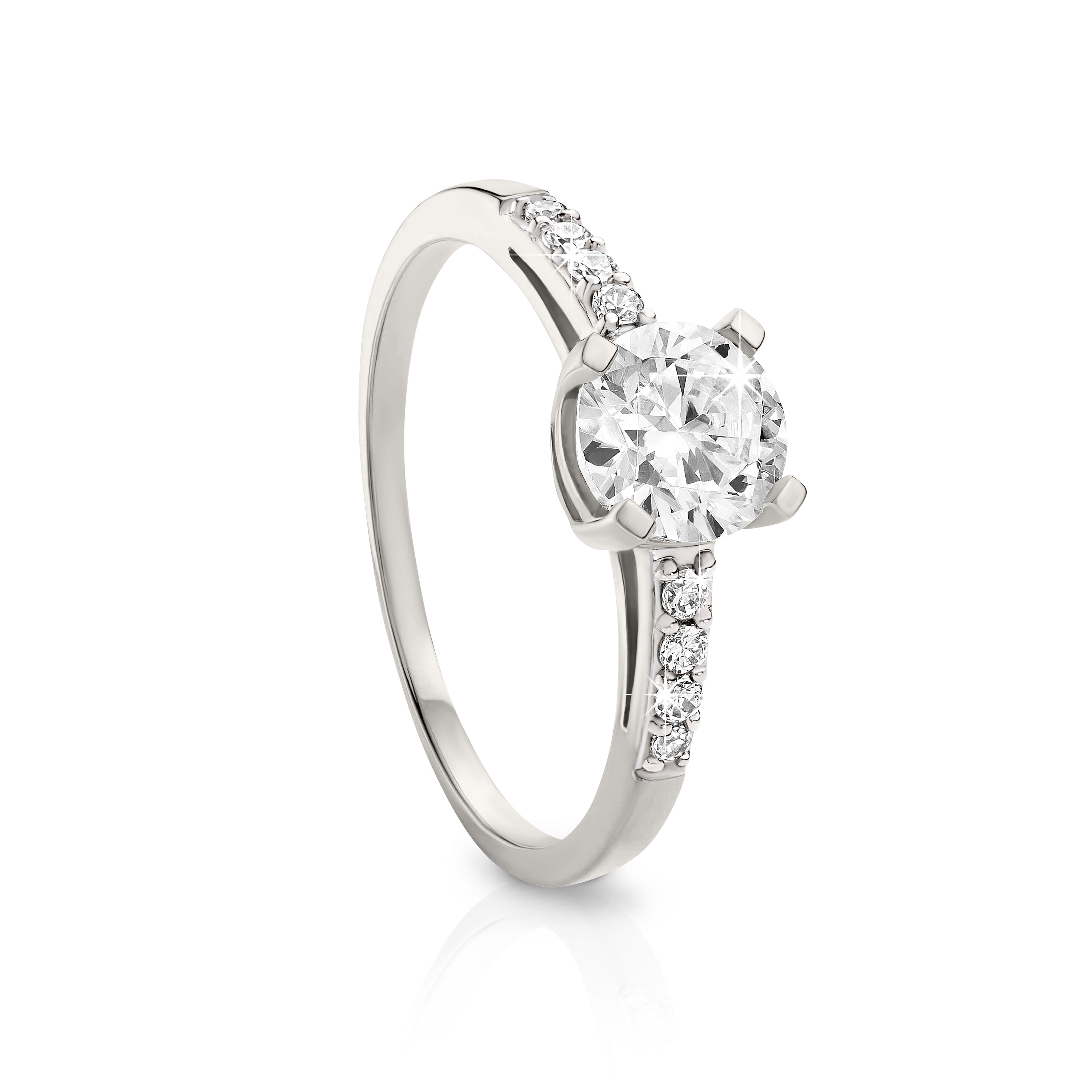 9ct white gold cubic zirconia ring