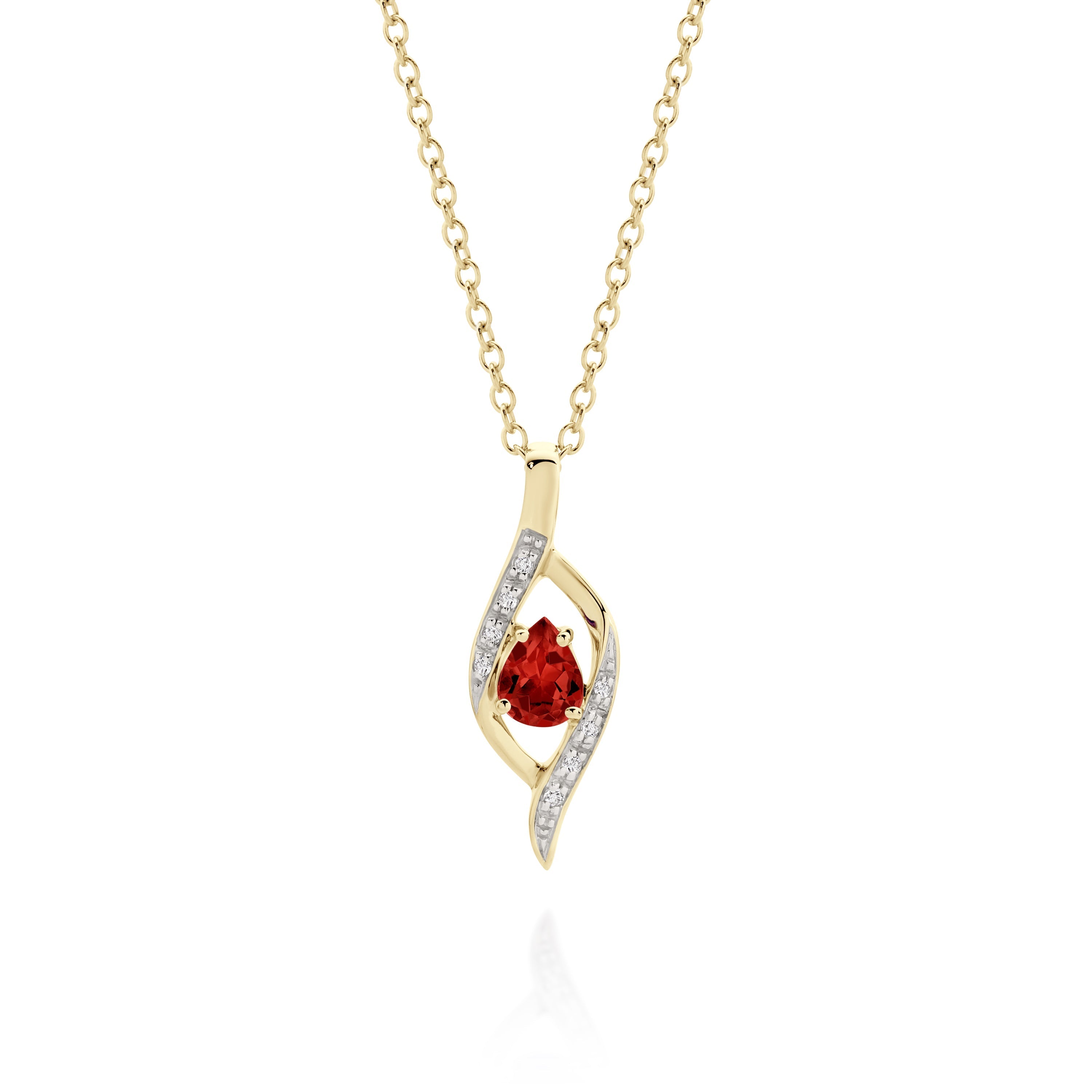 9ct garnet & diamond pendant