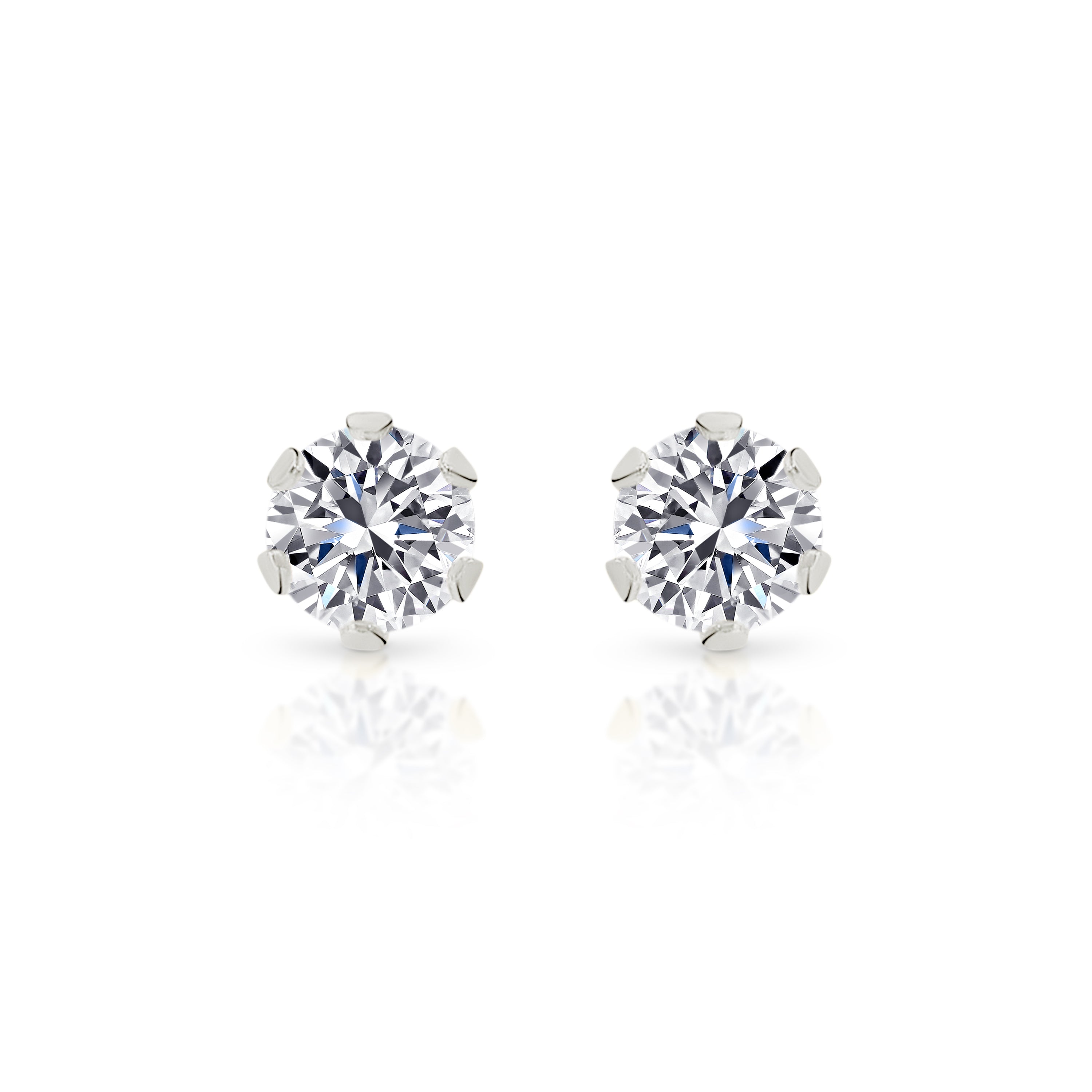 9ct white gold 3.5mm stone set studs